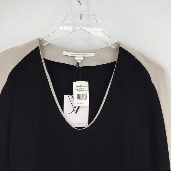 DVF Diane von Furstenberg Elektra Black Moonlight gray jersey dress new 10 - Picture 3 of 5